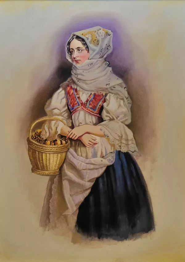 Bohumil Bortlík – Kopie obrazu Josefa Kriehubera Princezna Marie Franzizska von Liechtenstein v kroji – ze sbírky Liechtenstein collections