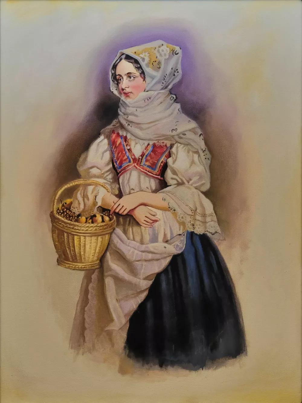 Bohumil Bortlík – Kopie obrazu Josefa Kriehubera Princezna Marie Franzizska von Liechtenstein v kroji – ze sbírky Liechtenstein collections