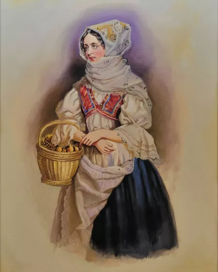 Bohumil Bortlík – Kopie obrazu Josefa Kriehubera Princezna Marie Franzizska von Liechtenstein v kroji – ze sbírky Liechtenstein collections