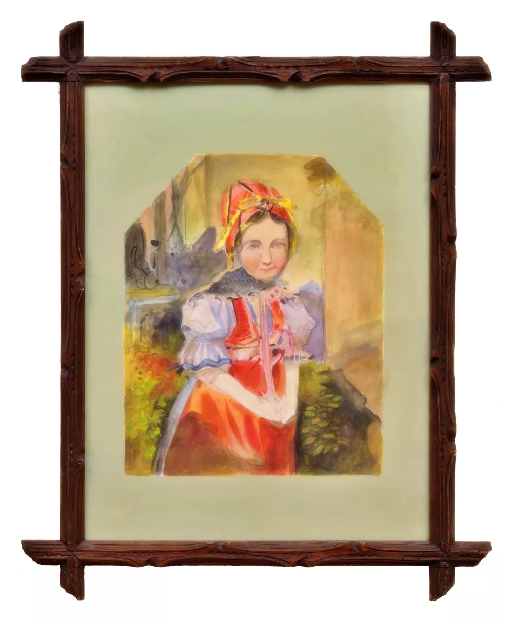 Bohumil Bortlík – Kopie obrazu neznámého autora Šlechtické děvčátko v kroji – ze sbírky Liechtenstein collections